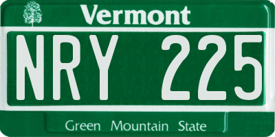 VT license plate NRY225