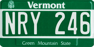 VT license plate NRY246
