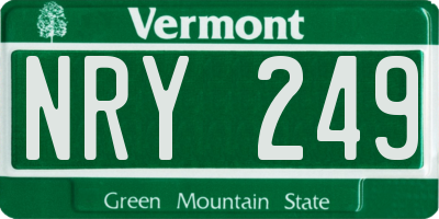 VT license plate NRY249