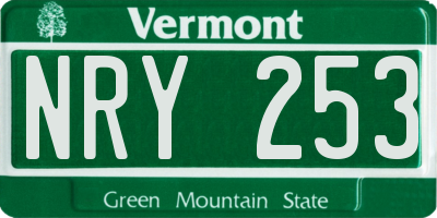 VT license plate NRY253