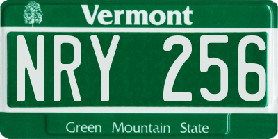 VT license plate NRY256