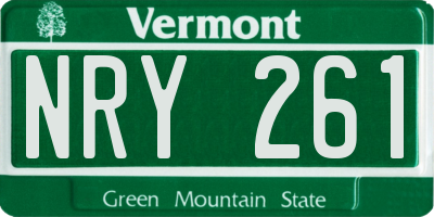 VT license plate NRY261