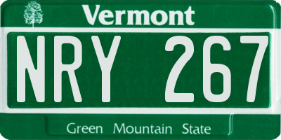 VT license plate NRY267