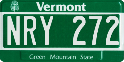 VT license plate NRY272