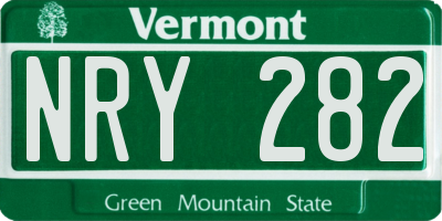 VT license plate NRY282