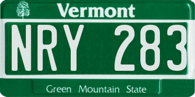 VT license plate NRY283