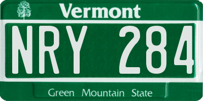 VT license plate NRY284