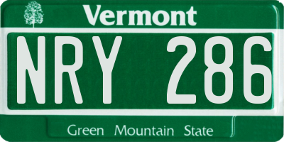VT license plate NRY286