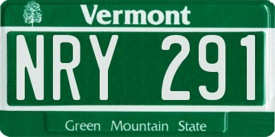 VT license plate NRY291