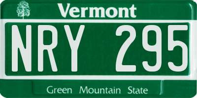 VT license plate NRY295