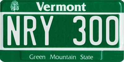 VT license plate NRY300