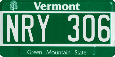 VT license plate NRY306
