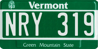 VT license plate NRY319