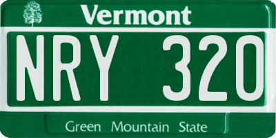 VT license plate NRY320