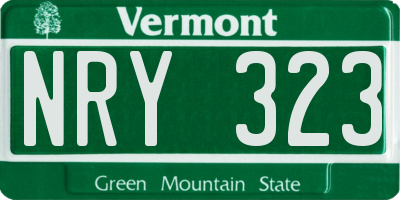VT license plate NRY323