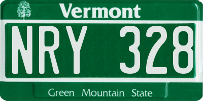 VT license plate NRY328