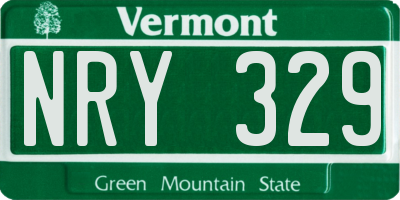 VT license plate NRY329