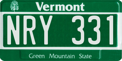 VT license plate NRY331