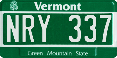 VT license plate NRY337