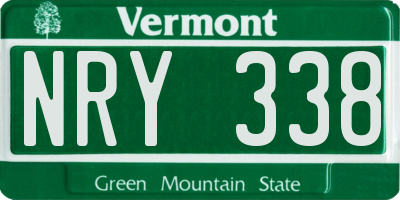 VT license plate NRY338
