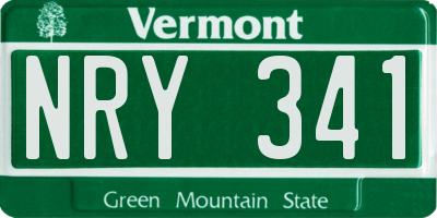 VT license plate NRY341