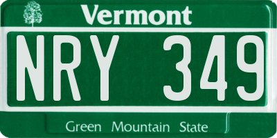 VT license plate NRY349
