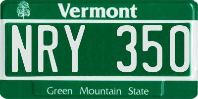 VT license plate NRY350