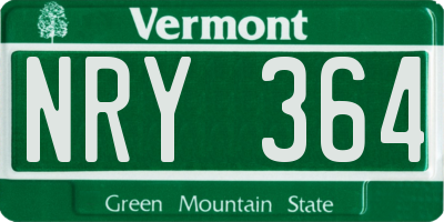 VT license plate NRY364