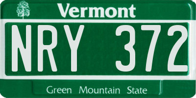 VT license plate NRY372