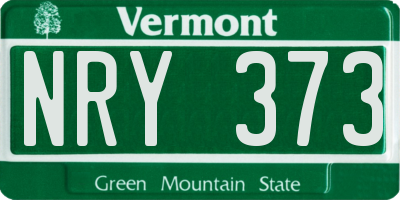 VT license plate NRY373