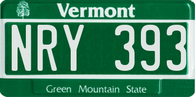 VT license plate NRY393