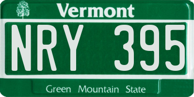 VT license plate NRY395