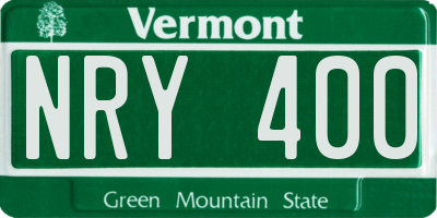 VT license plate NRY400
