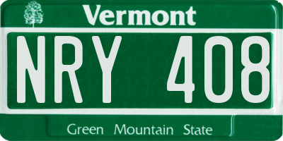 VT license plate NRY408