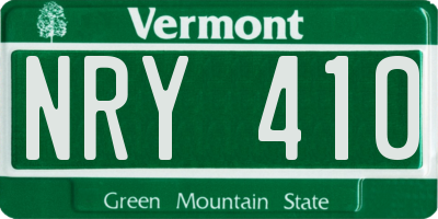VT license plate NRY410