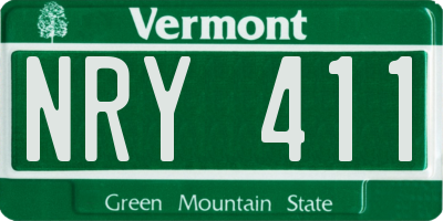 VT license plate NRY411