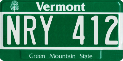 VT license plate NRY412