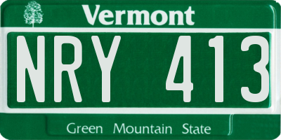 VT license plate NRY413