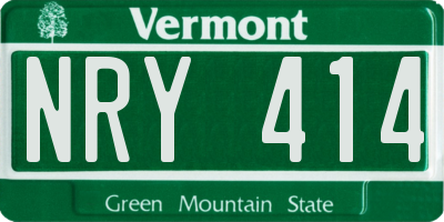 VT license plate NRY414