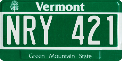 VT license plate NRY421