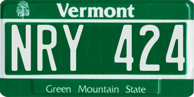VT license plate NRY424