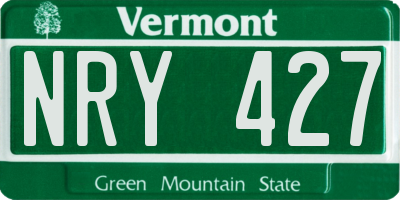 VT license plate NRY427