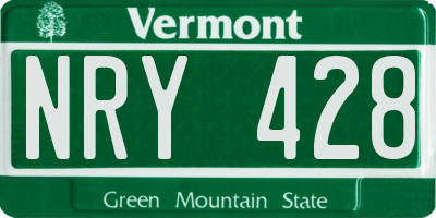 VT license plate NRY428