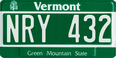 VT license plate NRY432