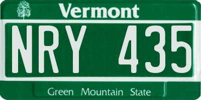 VT license plate NRY435