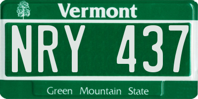 VT license plate NRY437