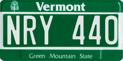 VT license plate NRY440