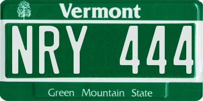 VT license plate NRY444