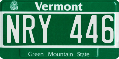 VT license plate NRY446