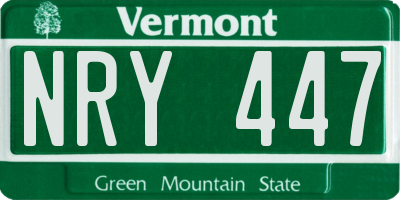 VT license plate NRY447